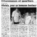 050611 - DNA - Alleluia, pour un immense bonheur